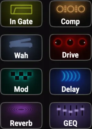 ICONS features a selection of blocks for adding effects to your amp/cab tone.